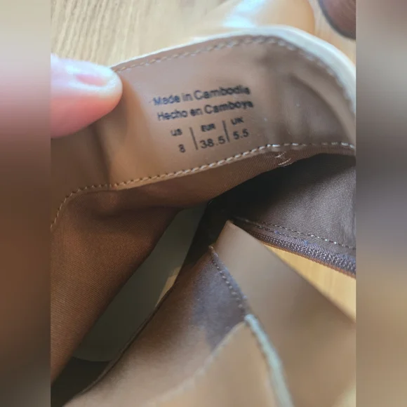 Tan Ankle Boots with Side Zip and Buckle Detail - Women - Picture 5 of 7